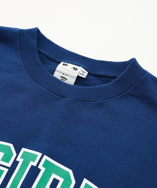 X-girl（エックスガール）の「COLLEGE LOGO CREW SWEAT TOP（スウェット・レディース・ネイビー/バーガンディー/チャコール・S/M/L/XL）」の13枚目の写真