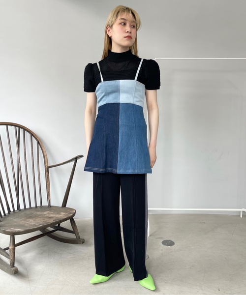 SANSeLF（サンセルフ）の「パッチワークデニムキャミソール【SANSeLF】sanw22s082（ワンピース・レディース・ブルー・FREE）」の9枚目の写真