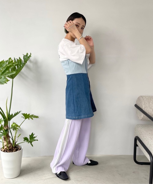 SANSeLF（サンセルフ）の「パッチワークデニムキャミソール【SANSeLF】sanw22s082（ワンピース・レディース・ブルー・FREE）」の6枚目の写真