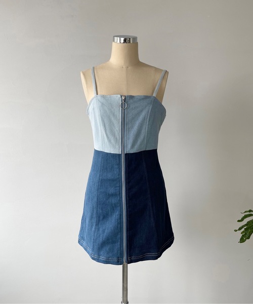 SANSeLF（サンセルフ）の「パッチワークデニムキャミソール【SANSeLF】sanw22s082（ワンピース・レディース・ブルー・FREE）」の14枚目の写真
