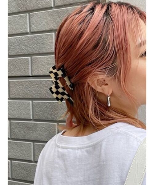 MURUA（ムルーア）の「ラウンドチェッカークリップ（バレッタ/ヘアクリップ・レディース・ホワイト/ベージュ・FREE）」の2枚目の写真