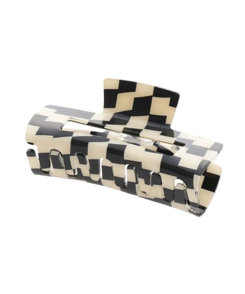 MURUA（ムルーア）の「ラウンドチェッカークリップ（バレッタ/ヘアクリップ・レディース・ホワイト/ベージュ・FREE）」の5枚目の写真