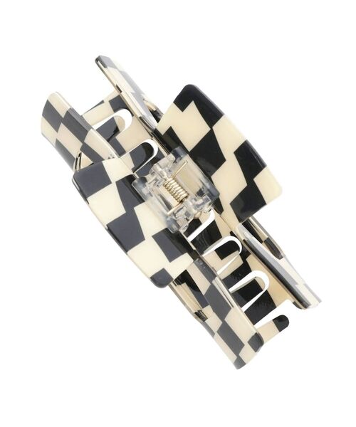 MURUA（ムルーア）の「ラウンドチェッカークリップ（バレッタ/ヘアクリップ・レディース・ホワイト/ベージュ・FREE）」の6枚目の写真