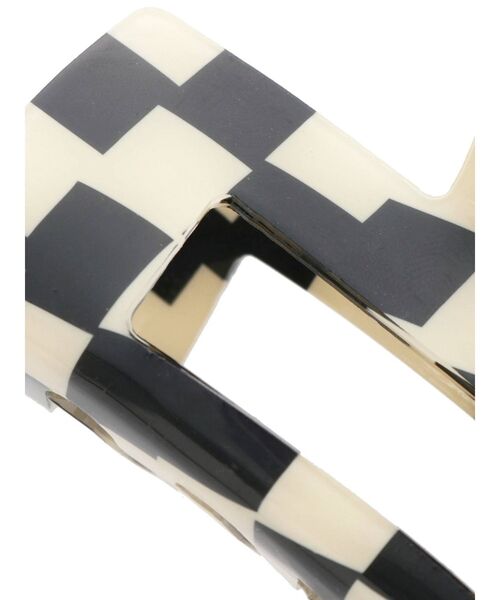 MURUA（ムルーア）の「ラウンドチェッカークリップ（バレッタ/ヘアクリップ・レディース・ホワイト/ベージュ・FREE）」の7枚目の写真