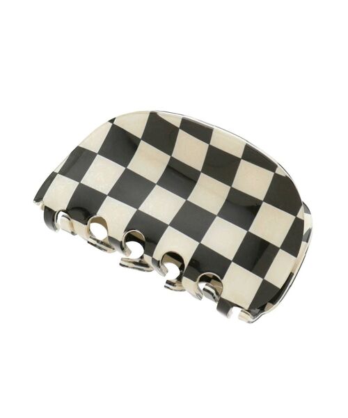 MURUA（ムルーア）の「ラウンドチェッカークリップ（バレッタ/ヘアクリップ・レディース・ホワイト/ベージュ・FREE）」の8枚目の写真