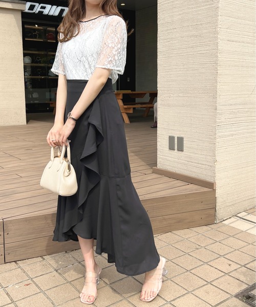 apres jour(アプレジュール)の「フラワーレーストップス+キャミSET【ZOZOTOWN限定アイテム】(シャツ/ブラウス・レディース・オフホワイト/サックスブルー/アイボリー・X-LARGE/フリー)」の8枚目の写真
