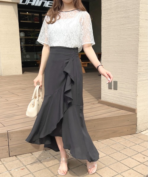 apres jour(アプレジュール)の「フラワーレーストップス+キャミSET【ZOZOTOWN限定アイテム】(シャツ/ブラウス・レディース・オフホワイト/サックスブルー/アイボリー・X-LARGE/フリー)」の9枚目の写真