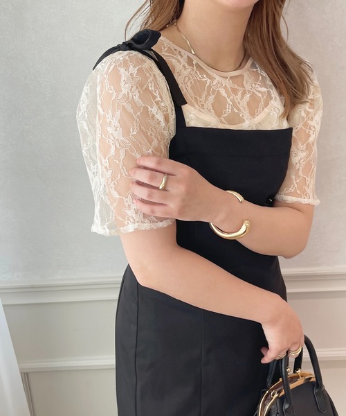 apres jour(アプレジュール)の「フラワーレーストップス+キャミSET【ZOZOTOWN限定アイテム】(シャツ/ブラウス・レディース・オフホワイト/サックスブルー/アイボリー・X-LARGE/フリー)」の19枚目の写真