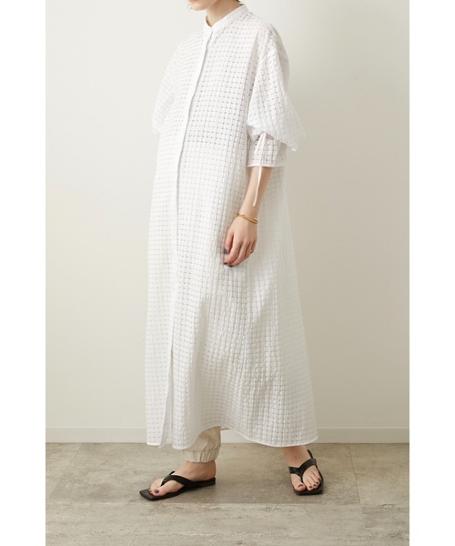 LA PEAU DE GEM（ラポドゥジェム）の「【LA PEAU DE GEM】シアーチェックワンピース（ワンピース・レディース・ホワイト/ブラック・FREE）」の9枚目の写真