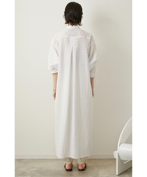 LA PEAU DE GEM（ラポドゥジェム）の「【LA PEAU DE GEM】シアーチェックワンピース（ワンピース・レディース・ホワイト/ブラック・FREE）」の12枚目の写真