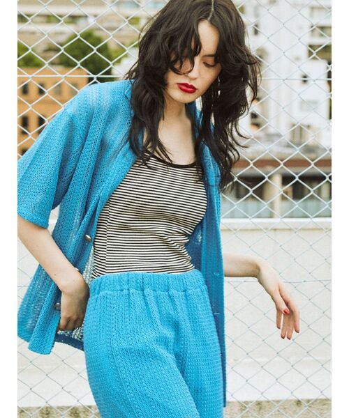 jouetie（ジュエティ）の「シアーパターンサマーシャツ【セットアップ対応】（シャツ/ブラウス・レディース・オフホワイト/ピンク/ブルー・MEDIUM）」の8枚目の写真