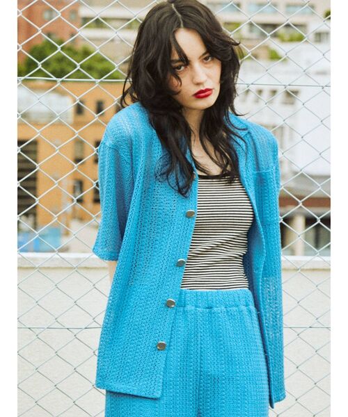 jouetie（ジュエティ）の「シアーパターンサマーシャツ【セットアップ対応】（シャツ/ブラウス・レディース・オフホワイト/ピンク/ブルー・MEDIUM）」の10枚目の写真