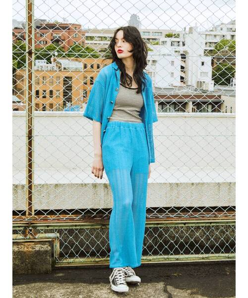 jouetie（ジュエティ）の「シアーパターンサマーシャツ【セットアップ対応】（シャツ/ブラウス・レディース・オフホワイト/ピンク/ブルー・MEDIUM）」の11枚目の写真