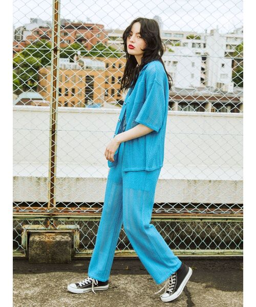 jouetie（ジュエティ）の「シアーパターンサマーシャツ【セットアップ対応】（シャツ/ブラウス・レディース・オフホワイト/ピンク/ブルー・MEDIUM）」の13枚目の写真