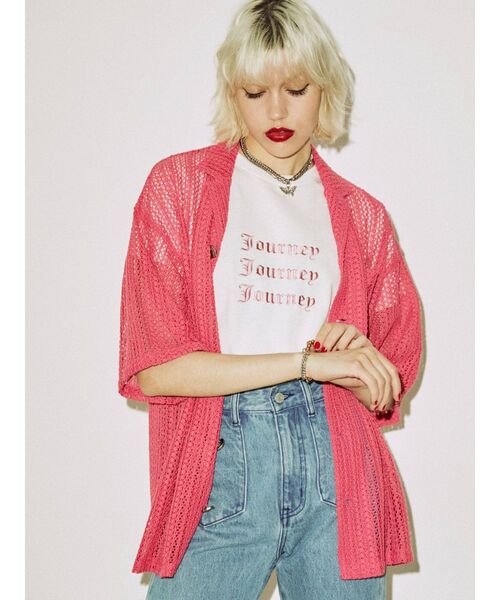 jouetie（ジュエティ）の「シアーパターンサマーシャツ【セットアップ対応】（シャツ/ブラウス・レディース・オフホワイト/ピンク/ブルー・MEDIUM）」の14枚目の写真