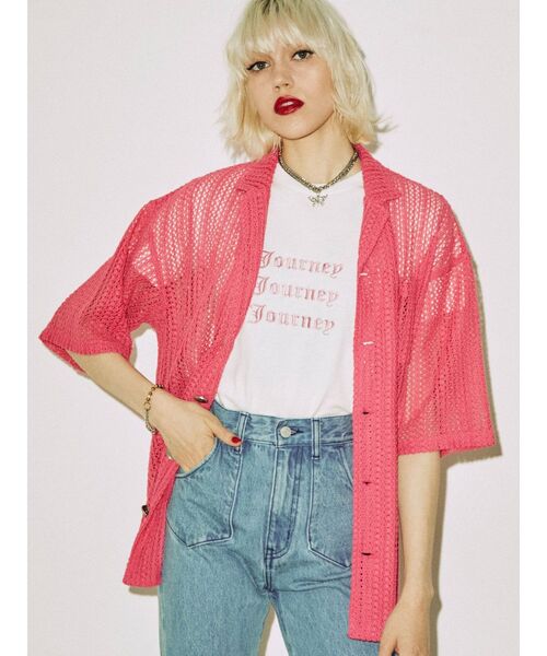 jouetie（ジュエティ）の「シアーパターンサマーシャツ【セットアップ対応】（シャツ/ブラウス・レディース・オフホワイト/ピンク/ブルー・MEDIUM）」の15枚目の写真