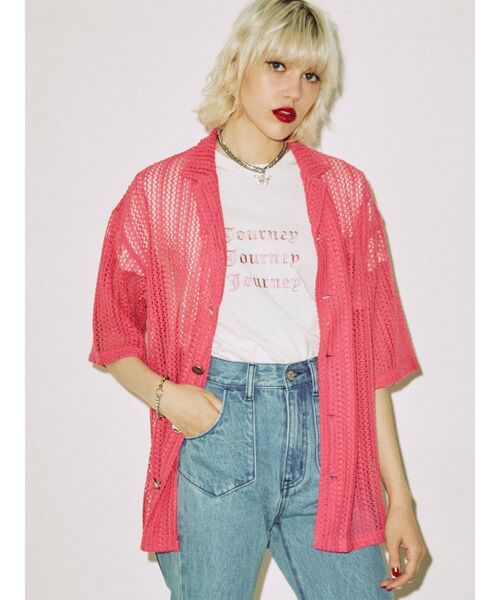 jouetie（ジュエティ）の「シアーパターンサマーシャツ【セットアップ対応】（シャツ/ブラウス・レディース・オフホワイト/ピンク/ブルー・MEDIUM）」の16枚目の写真