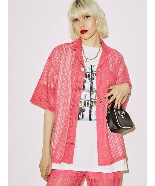 jouetie（ジュエティ）の「シアーパターンサマーシャツ【セットアップ対応】（シャツ/ブラウス・レディース・オフホワイト/ピンク/ブルー・MEDIUM）」の18枚目の写真