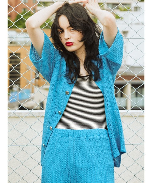 jouetie（ジュエティ）の「シアーパターンサマーシャツ【セットアップ対応】（シャツ/ブラウス・レディース・オフホワイト/ピンク/ブルー・MEDIUM）」の3枚目の写真