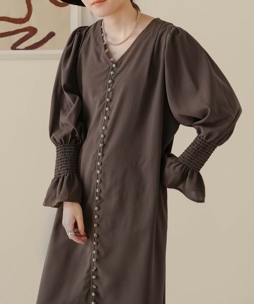 Bab（バブ）の「エニーボタンワンピース（ワンピース・レディース・チャコールグレー/パープル/アイボリー/モカ・M）」の22枚目の写真