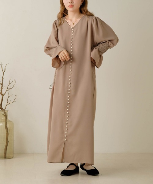 Bab（バブ）の「エニーボタンワンピース（ワンピース・レディース・チャコールグレー/パープル/アイボリー/モカ・M）」の5枚目の写真