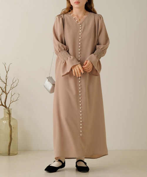 Bab（バブ）の「エニーボタンワンピース（ワンピース・レディース・チャコールグレー/パープル/アイボリー/モカ・M）」の10枚目の写真