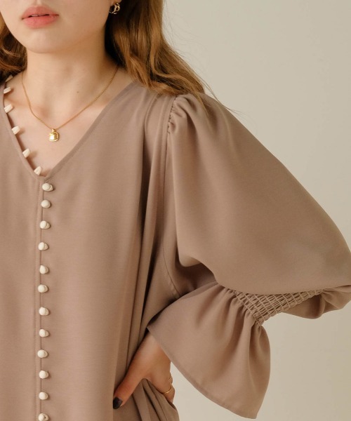 Bab（バブ）の「エニーボタンワンピース（ワンピース・レディース・チャコールグレー/パープル/アイボリー/モカ・M）」の11枚目の写真