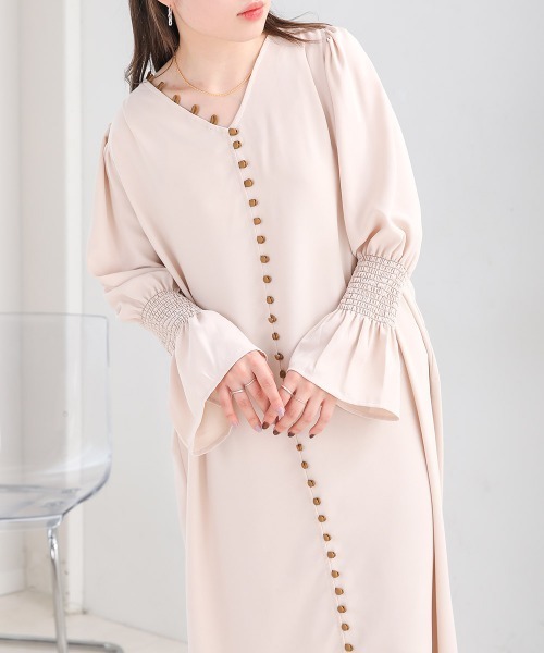 Bab（バブ）の「エニーボタンワンピース（ワンピース・レディース・チャコールグレー/パープル/アイボリー/モカ・M）」の13枚目の写真