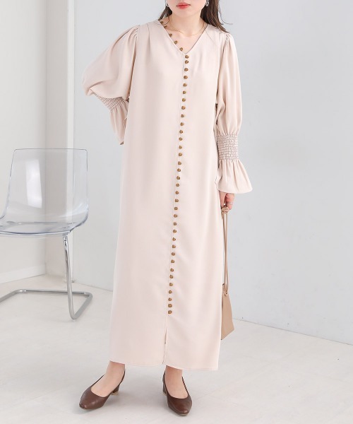 Bab（バブ）の「エニーボタンワンピース（ワンピース・レディース・チャコールグレー/パープル/アイボリー/モカ・M）」の14枚目の写真