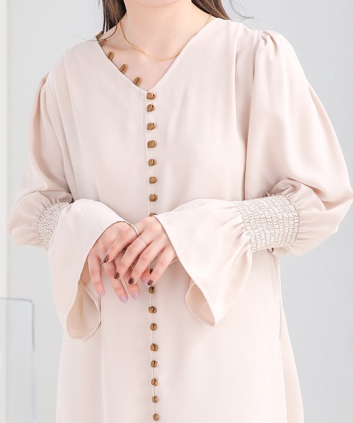 Bab（バブ）の「エニーボタンワンピース（ワンピース・レディース・チャコールグレー/パープル/アイボリー/モカ・M）」の16枚目の写真