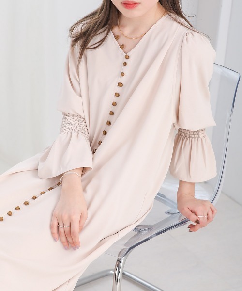 Bab（バブ）の「エニーボタンワンピース（ワンピース・レディース・チャコールグレー/パープル/アイボリー/モカ・M）」の19枚目の写真