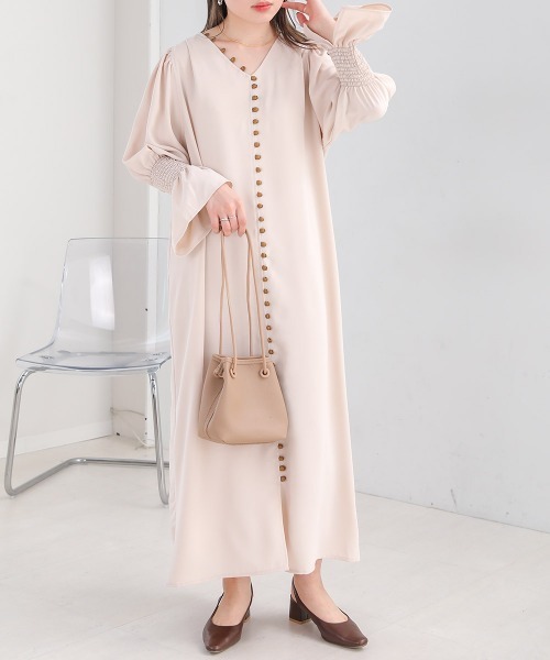 Bab（バブ）の「エニーボタンワンピース（ワンピース・レディース・チャコールグレー/パープル/アイボリー/モカ・M）」の20枚目の写真