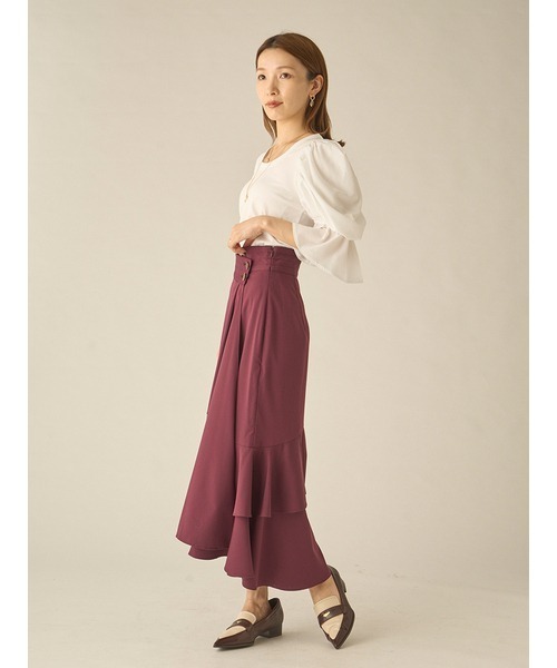 SNIDEL(スナイデル)の「ボリュームショルダーカットTOPS(Tシャツ/カットソー・レディース・ホワイト/ブラック/ラベンダー・FREE)」の5枚目の写真