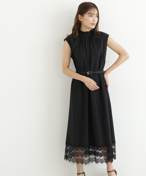 NATURAL BEAUTY BASIC（ナチュラルビューティーベーシック）の「裾レースワンピース（ワンピース・レディース・オフホワイト/ブラック・MEDIUM）」の6枚目の写真