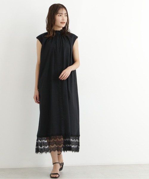 NATURAL BEAUTY BASIC（ナチュラルビューティーベーシック）の「裾レースワンピース（ワンピース・レディース・オフホワイト/ブラック・MEDIUM）」の7枚目の写真