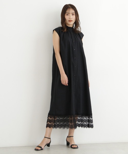 NATURAL BEAUTY BASIC（ナチュラルビューティーベーシック）の「裾レースワンピース（ワンピース・レディース・オフホワイト/ブラック・MEDIUM）」の8枚目の写真