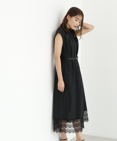 NATURAL BEAUTY BASIC（ナチュラルビューティーベーシック）の「裾レースワンピース（ワンピース・レディース・オフホワイト/ブラック・MEDIUM）」の10枚目の写真