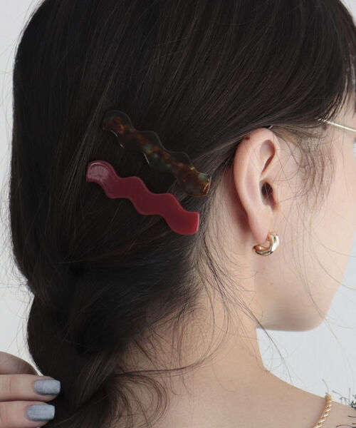 fredy emue(フレディエミュ)の「ウェーブクリップセット(バレッタ/ヘアクリップ・レディース・ピンク/グリーン/キナリ/ブラック系その他4・FREE)」の19枚目の写真