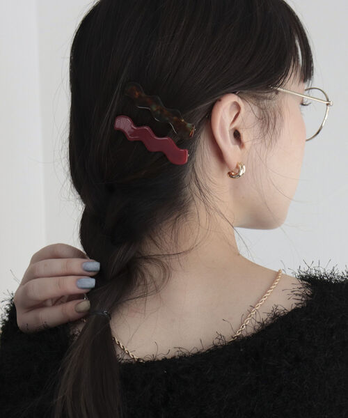 fredy emue(フレディエミュ)の「ウェーブクリップセット(バレッタ/ヘアクリップ・レディース・ピンク/グリーン/キナリ/ブラック系その他4・FREE)」の20枚目の写真