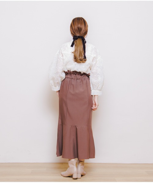 flower（フラワー）の「バンドカラーバルーンブラウス（シャツ/ブラウス・レディース・ピンク/アイボリー・FREE）」の6枚目の写真