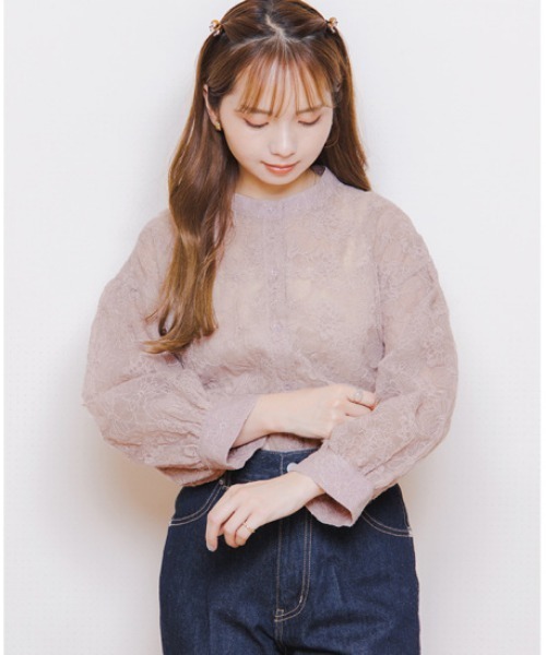 flower（フラワー）の「バンドカラーバルーンブラウス（シャツ/ブラウス・レディース・ピンク/アイボリー・FREE）」の13枚目の写真