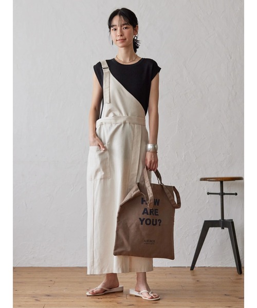 AMERICAN HOLIC（アメリカンホリック）の「メッセージプリント2WAYショルダー（トートバッグ・レディース・ナチュラル/カーキ/ベージュ・FREE）」の8枚目の写真