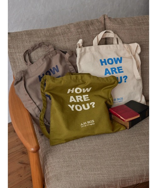AMERICAN HOLIC（アメリカンホリック）の「メッセージプリント2WAYショルダー（トートバッグ・レディース・ナチュラル/カーキ/ベージュ・FREE）」の10枚目の写真
