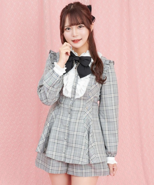 Secret Honey(シークレットハニー)の「アクセサリーリボン長袖セットアップ(セットアップ・レディース・ブラック/ピンク/ブラック系その他/ダークブラック/ワインレッド/ピンク系その他・MEDIUM)」の7枚目の写真