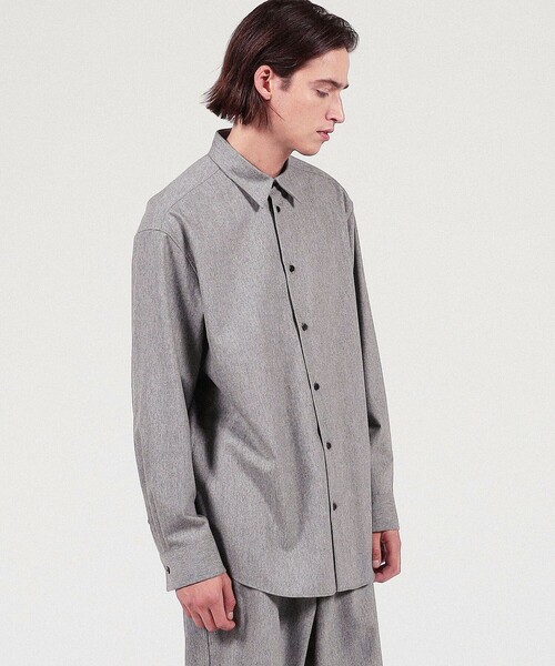 EDITION（エディション）の「POPLIN MELTON SHIRT ウールカシミヤ シャツ（その他アウター・メンズ・グレー/ブラック・S/M）」の13枚目の写真