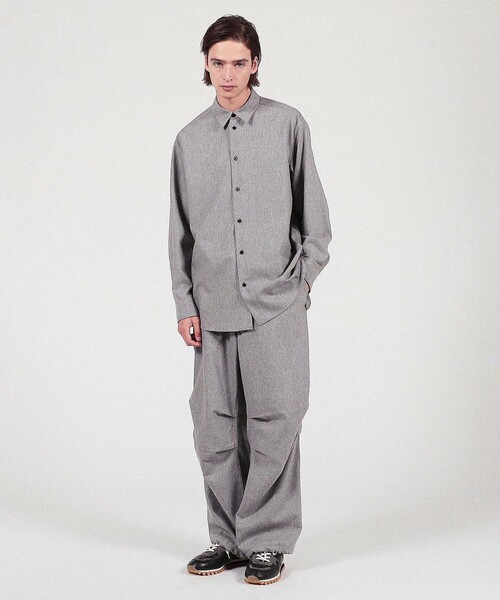 EDITION（エディション）の「POPLIN MELTON SHIRT ウールカシミヤ  