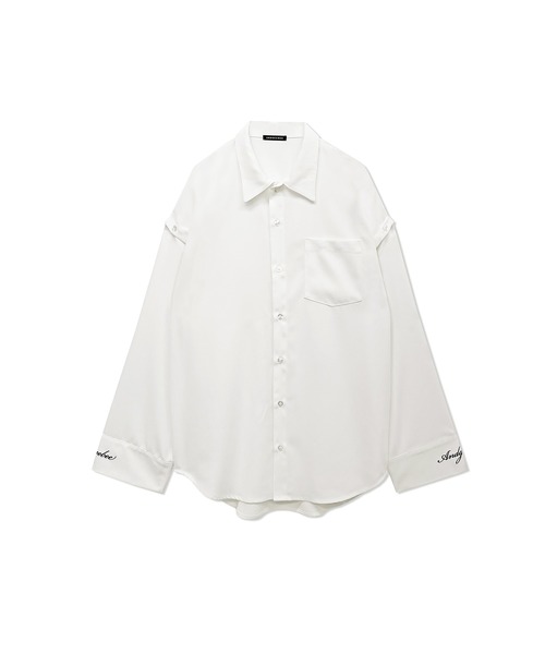 ANDGEEBEE(アンジービー)の「UNISEX ボタンスリーブシャツ(シャツ/ブラウス・レディース・ブラウン/ホワイト・X-LARGE)」の10枚目の写真