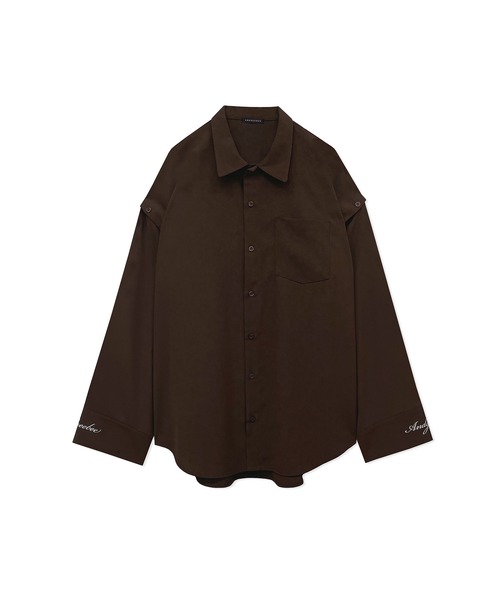 ANDGEEBEE(アンジービー)の「UNISEX ボタンスリーブシャツ(シャツ/ブラウス・レディース・ブラウン/ホワイト・X-LARGE)」の11枚目の写真