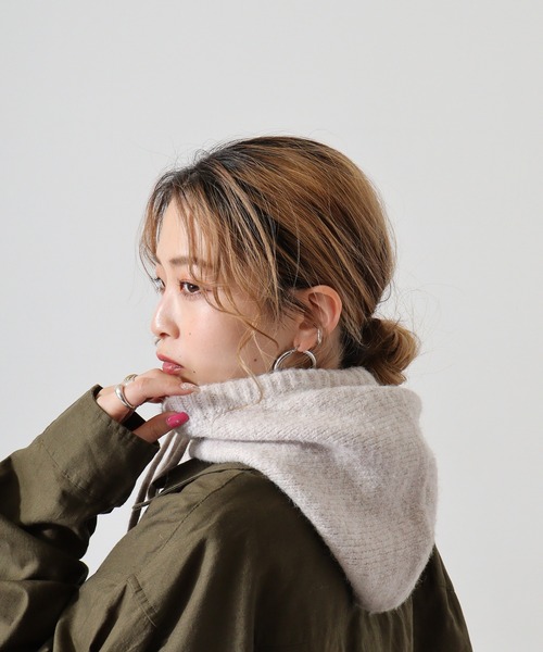 FUNALIVE（ファンアライブ）の「joujoulier バラクラバフーディ（ネックウォーマー/スヌード・レディース・ライラック/ライム/ブラック/ミント/アイボリー/グレー/モカ・FREE）」の2枚目の写真