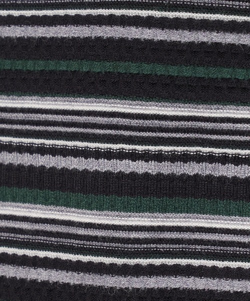 SPIRALGIRL(スパイラルガール)の「オープンショルダーマルチボーダーニット(ニット/セーター・レディース・ベージュ系/ブラック系/ブラウン系・FREE)」の8枚目の写真